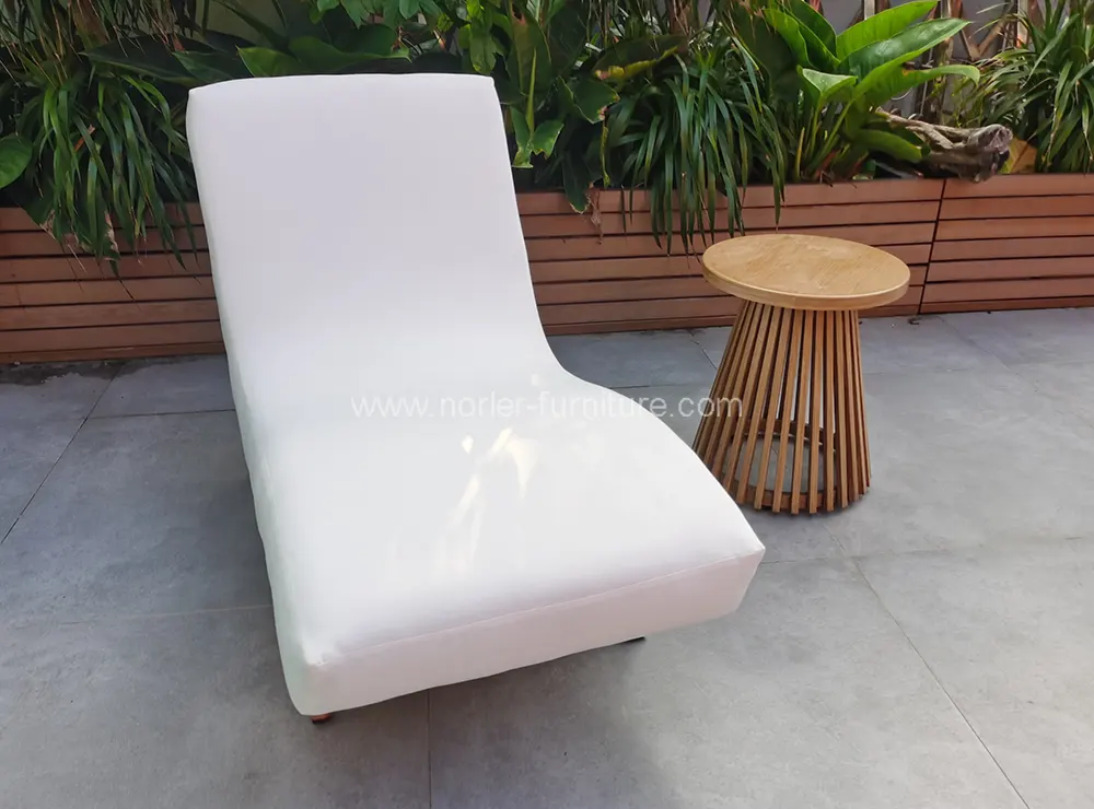 Outdoor Aluminum Frame upholstered Fabric Sun Lounger