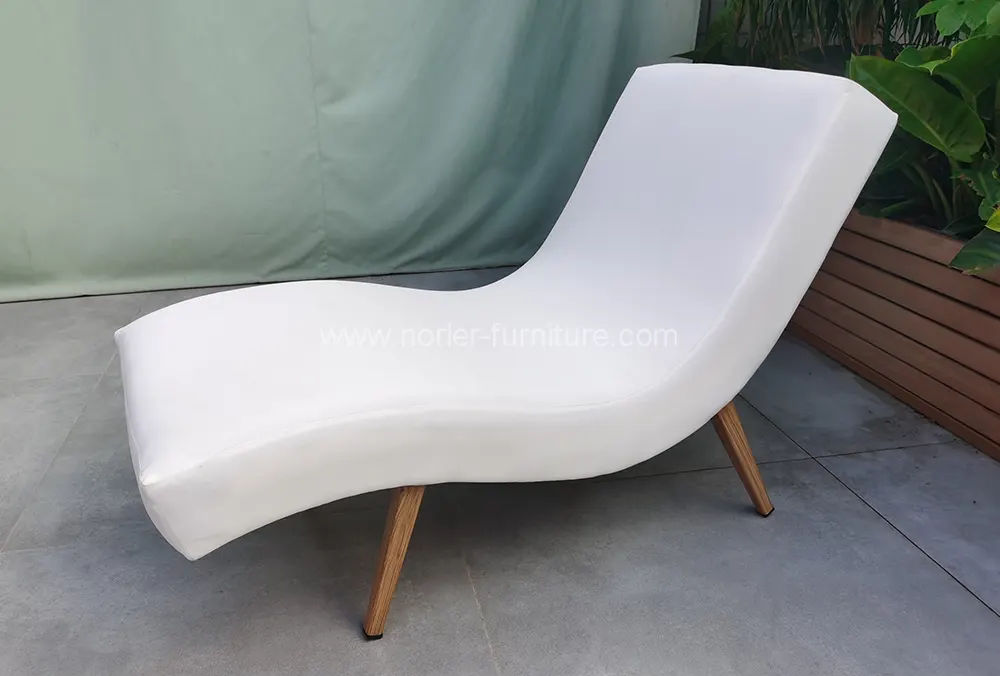 Outdoor Aluminum Frame upholstered Fabric Sun Lounger