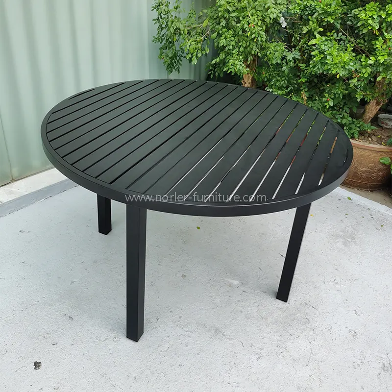 Outdoor 5m Thickness Cushion Aluminum Frame Dining Set