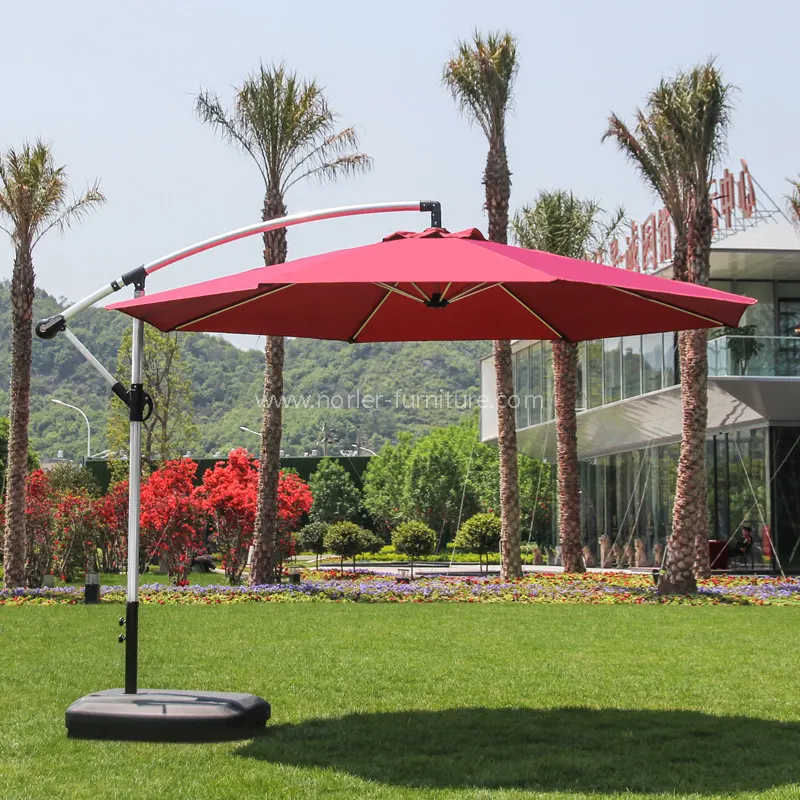 Outdoor All-Aluminum Brushed Banana Parasol