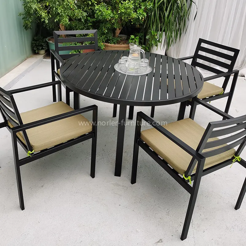 آؤٹ ڈور 5 میٹر موٹائی کشن ایلومینیم فریم ڈائننگ سیٹ آؤٹ ڈور 5 میٹر موٹائی کشن ایلومینیم فریم ڈائننگ سیٹ