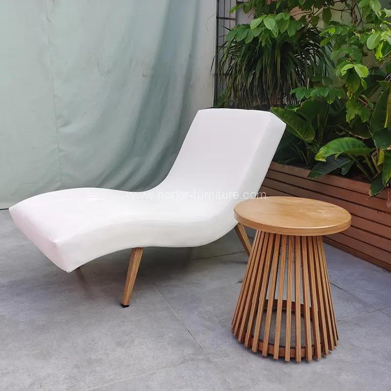 آؤٹ ڈور ایلومینیم فریم upholstered تانے بانے سورج لاؤنجر